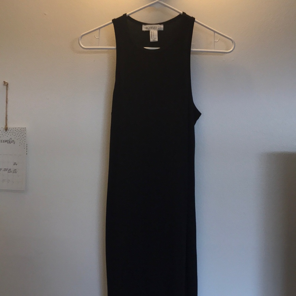 black midi tank bodycon dress